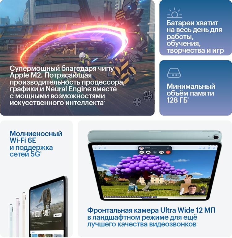 Apple iPad Air 13 (2024) 1Tb Cellular Starlight (Сияющая звезда)