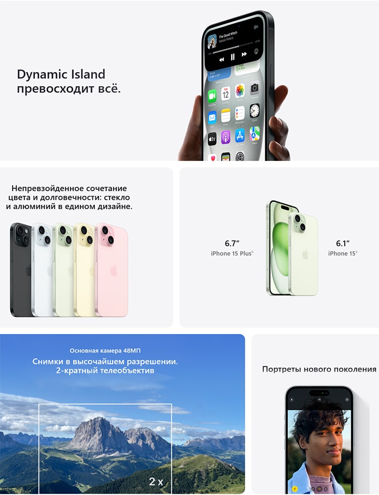 Apple iPhone 15 Plus (Dual nano SIM) 128Gb Yellow (Жёлтый)