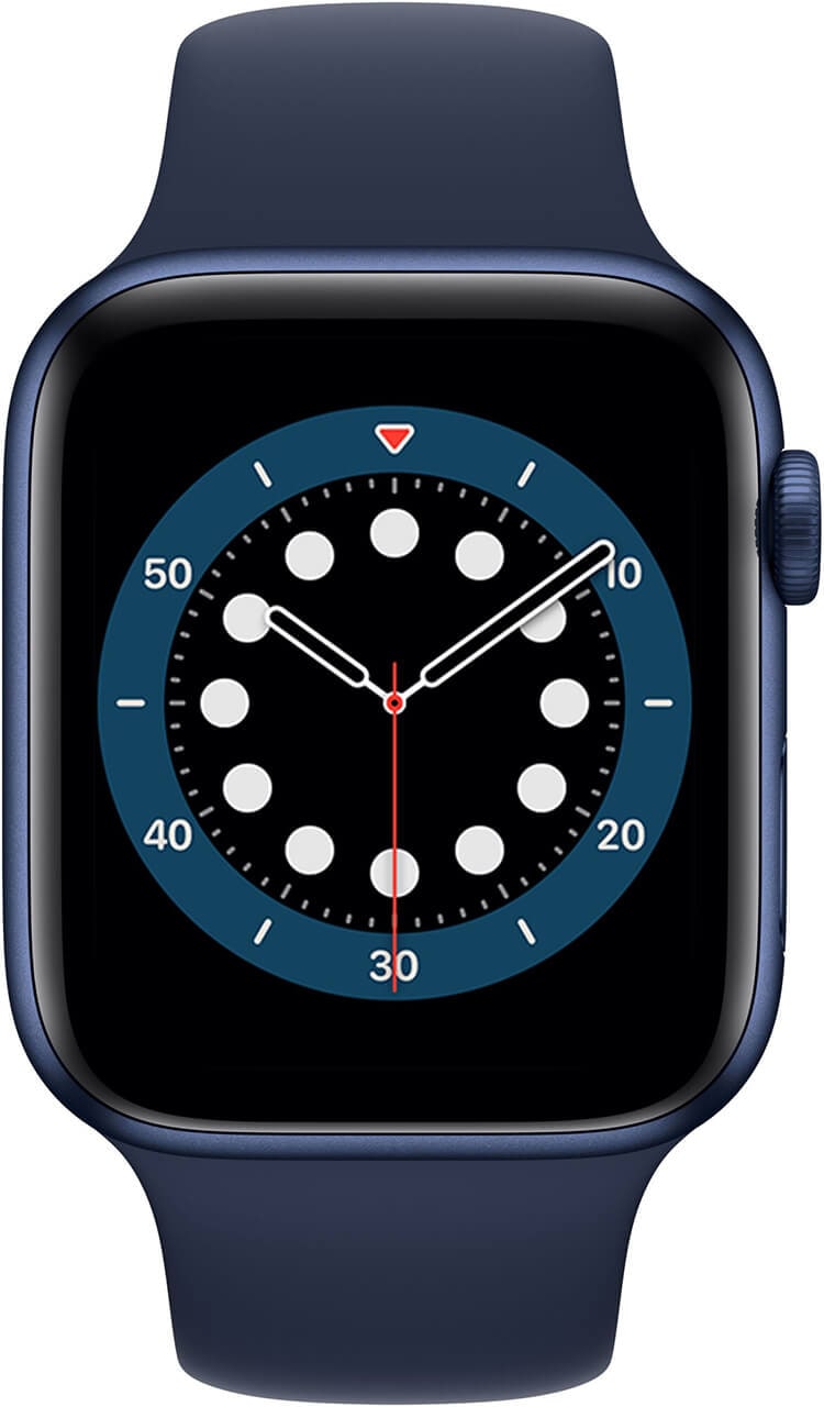 Apple Watch Series 6 44мм Space Grey Black (Серый космос с чёрным спортивным ремешком)