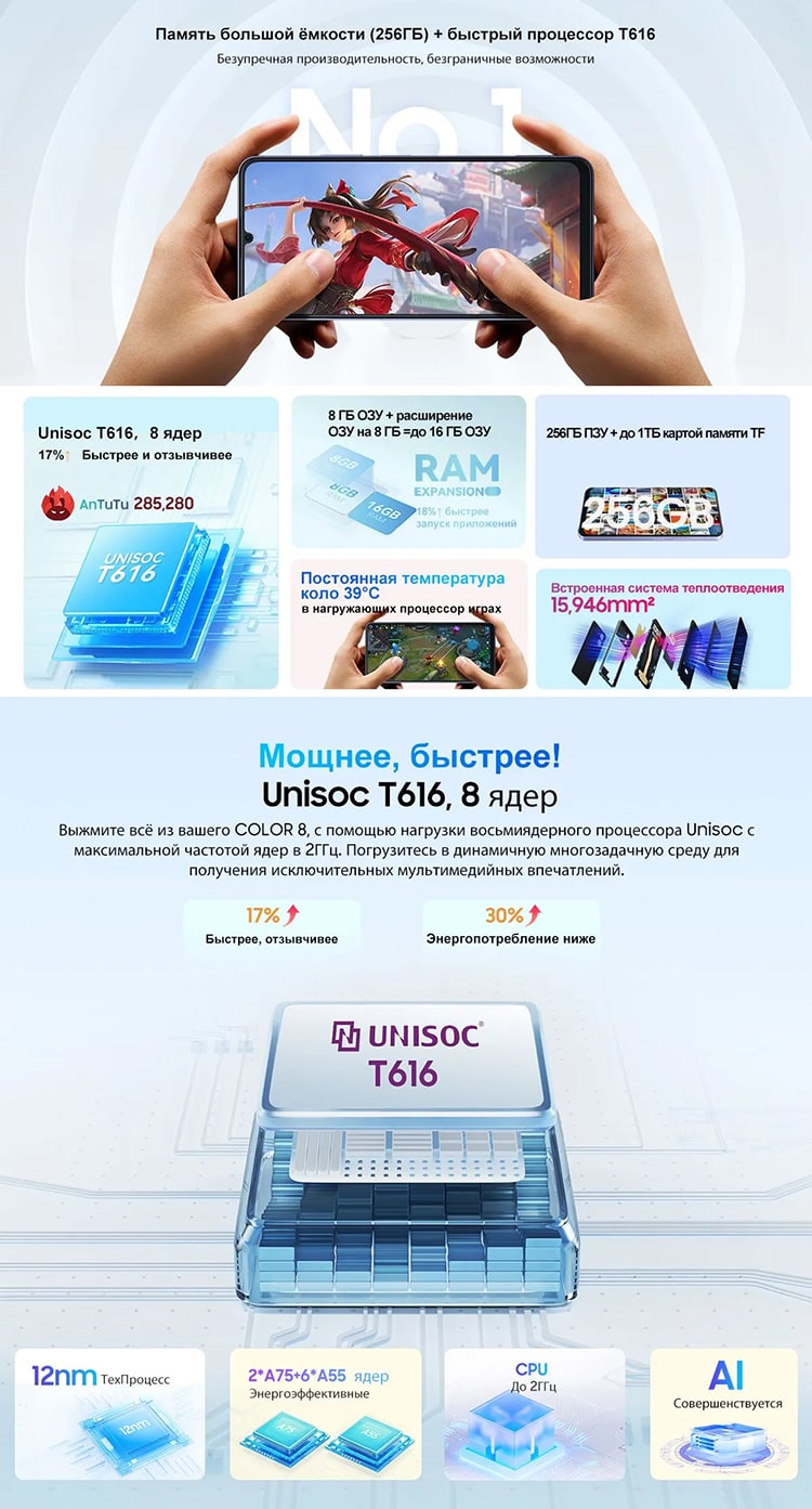 Blackview Color 8 8Gb/256Gb Wisteria Purple (Фиолетовый)