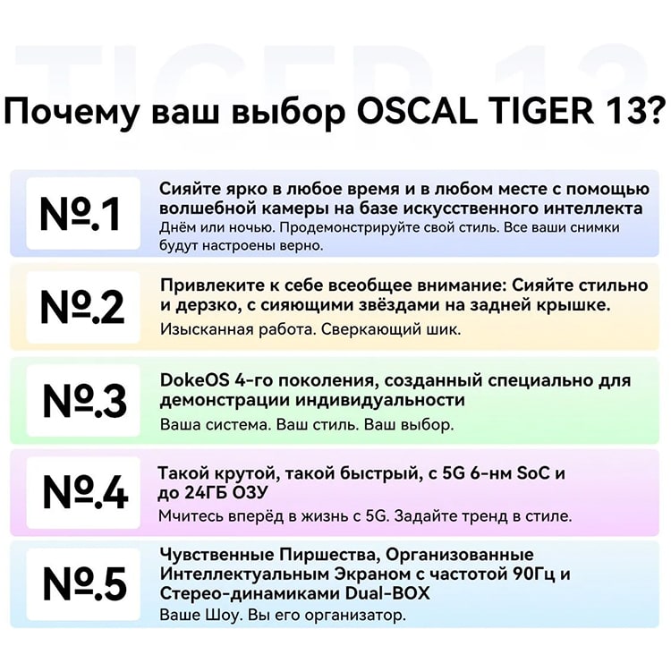 Blackview Oscal Tiger 13 8Gb/256Gb Hurricane Black (Чёрный)