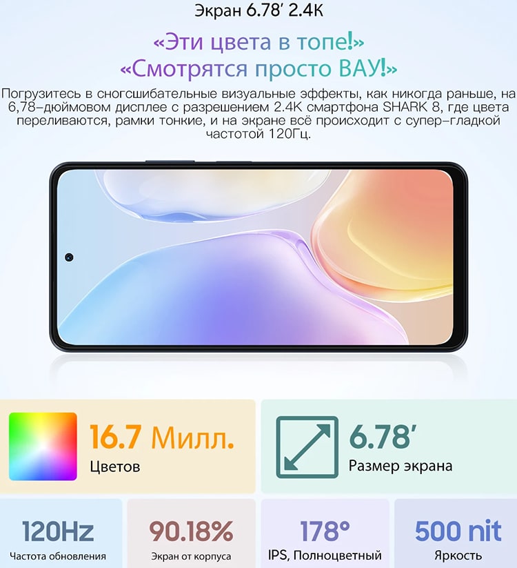 Blackview Shark 8 8Gb/256Gb Gold (Зелёный)