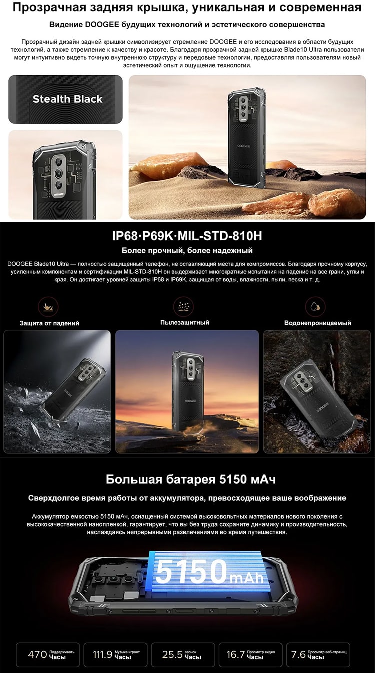 Doogee Blade 10 Ultra 8Gb/256Gb Black (Чёрный)
