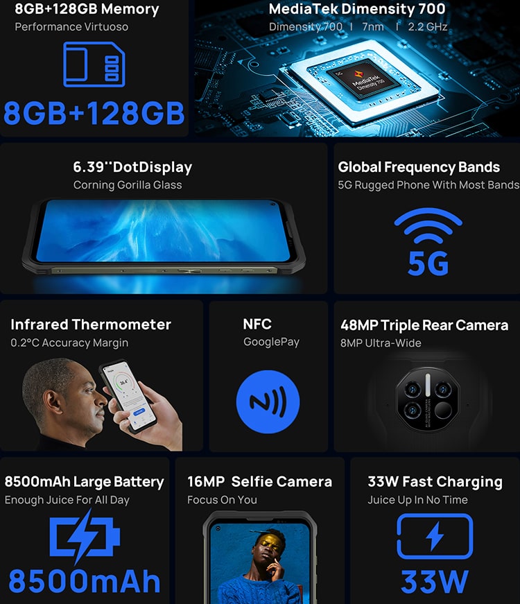 Doogee V10 8Gb/128Gb Black (Чёрный)
