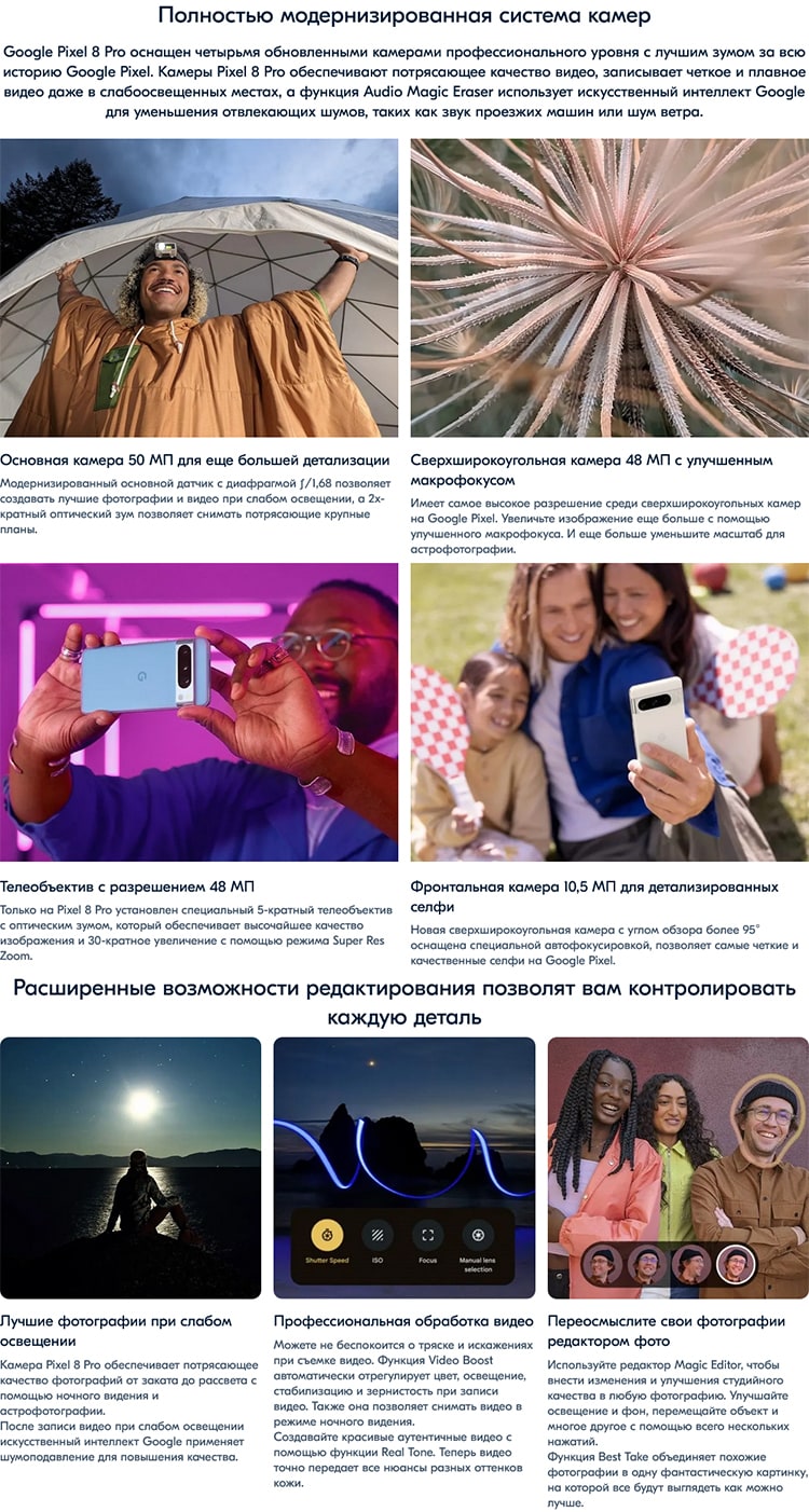 Google Pixel 8 Pro 12Gb/128Gb Obsidian (Чёрный)