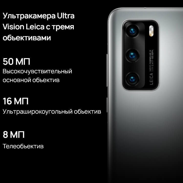 Huawei P40 6Gb/128Gb Black (Полночный черный)
