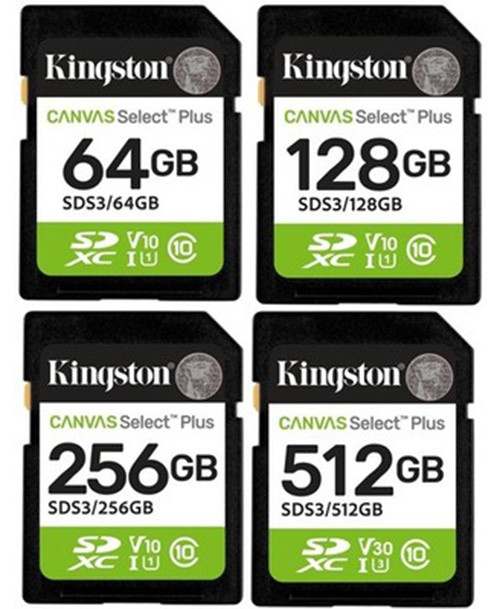 Kingston 512Gb microSDXC Canvas Select Plus 100MB/s Read A1 Class UHS-I Memory Card (SDCS2/512Gb)