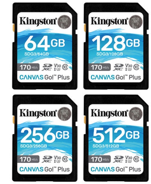 Kingston 512Gb SDXC Canvas Go Plus 170MB/s Read UHS-I, C10, U3, V30 Memory Card (SDG3/512Gb)