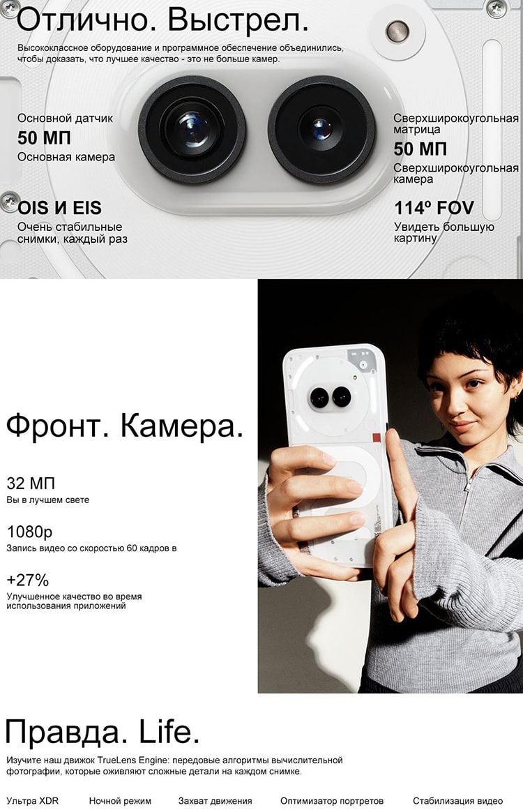 Nothing Phone (2a) 8Gb/256Gb White (Белый)