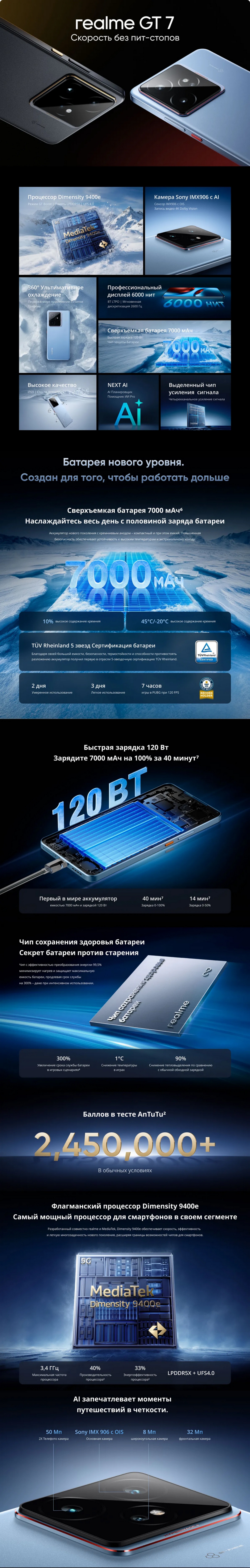 Realme GT 7 12Gb/512Gb IceSense Black (Черный)
