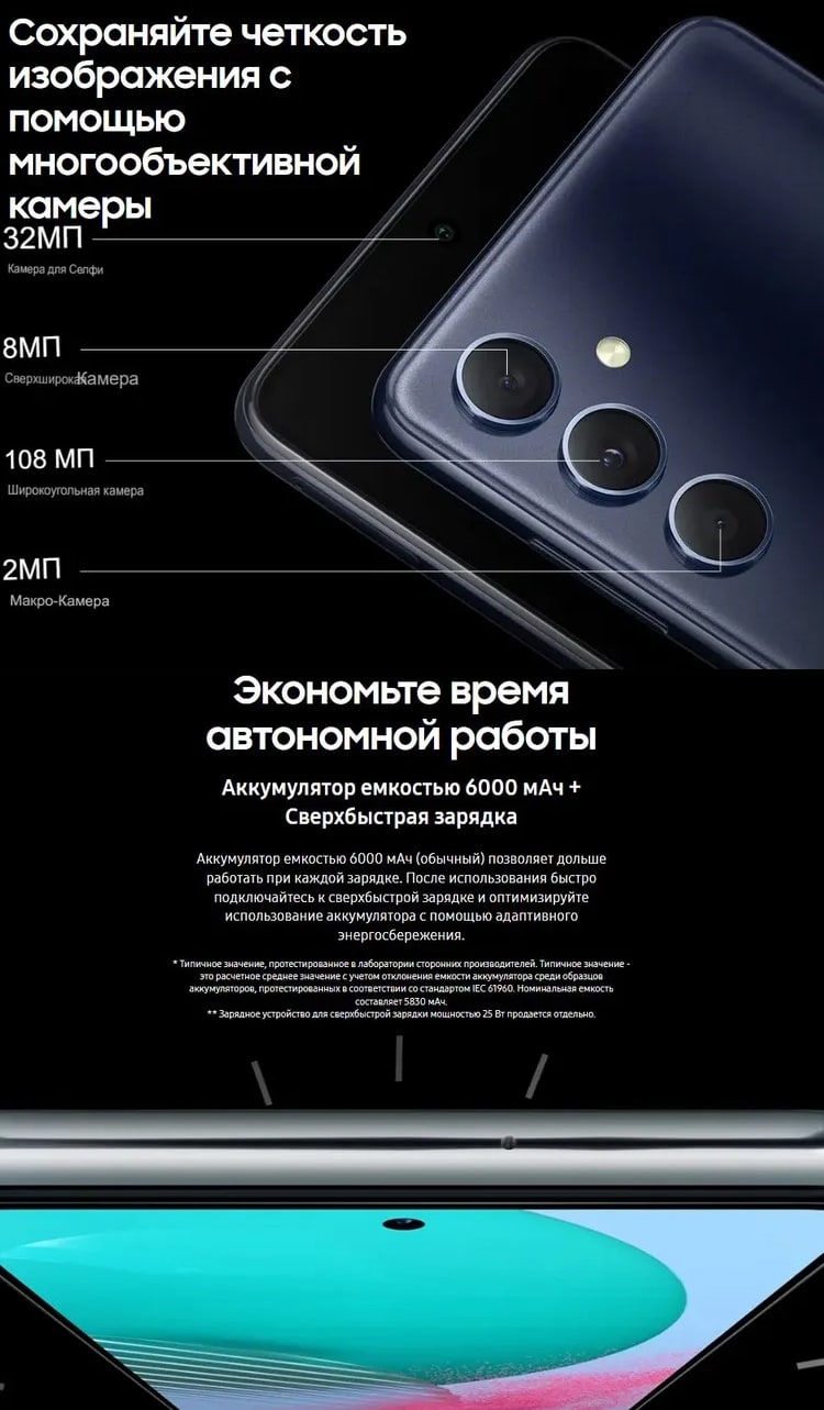 Samsung Galaxy M54 8Gb/128Gb Dark Blue (Тёмно-синий)