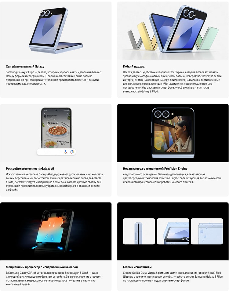 Samsung Galaxy Z Flip6 12Gb/256Gb Crafted Black (Чёрный)