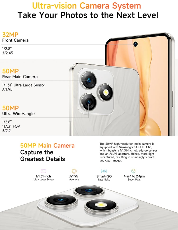 Ulefone Note 18 Ultra 6Gb/256Gb Moonlit White (Белый)
