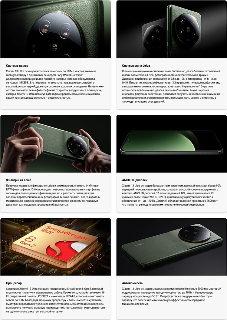 Xiaomi 13 Ultra GR 16Gb/1Tb Olive Green (Оливковый Зелёный)