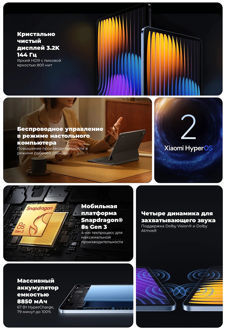 Xiaomi Pad 7 Pro 12Gb/512Gb Wi-Fi Blue (Голубой)