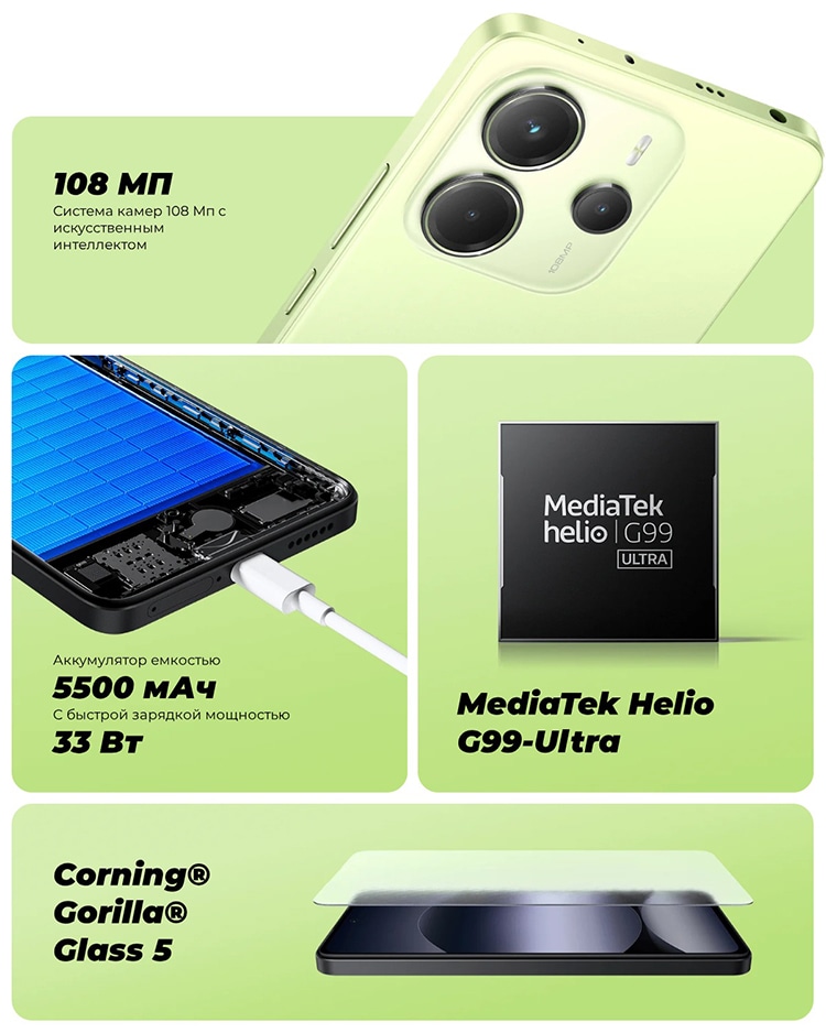 Xiaomi Redmi Note 14 6Gb/128Gb Midnight Black (Полуночный черный)