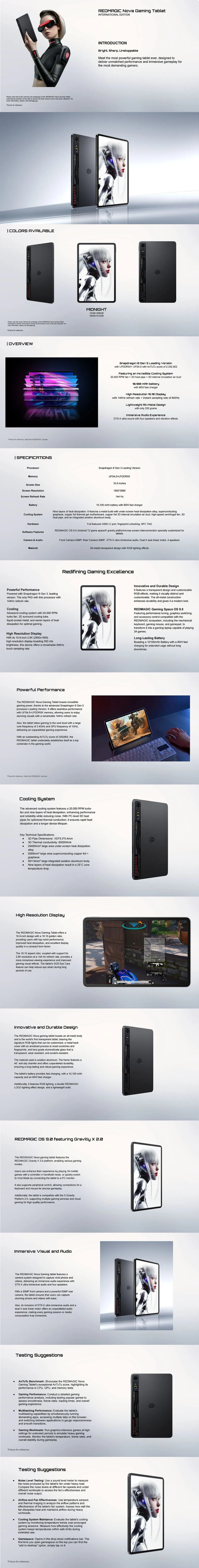 ZTE Nubia RedMagic Nova Gaming Tablet Wi-Fi 16Gb/256Gb Midnight (Чёрный)